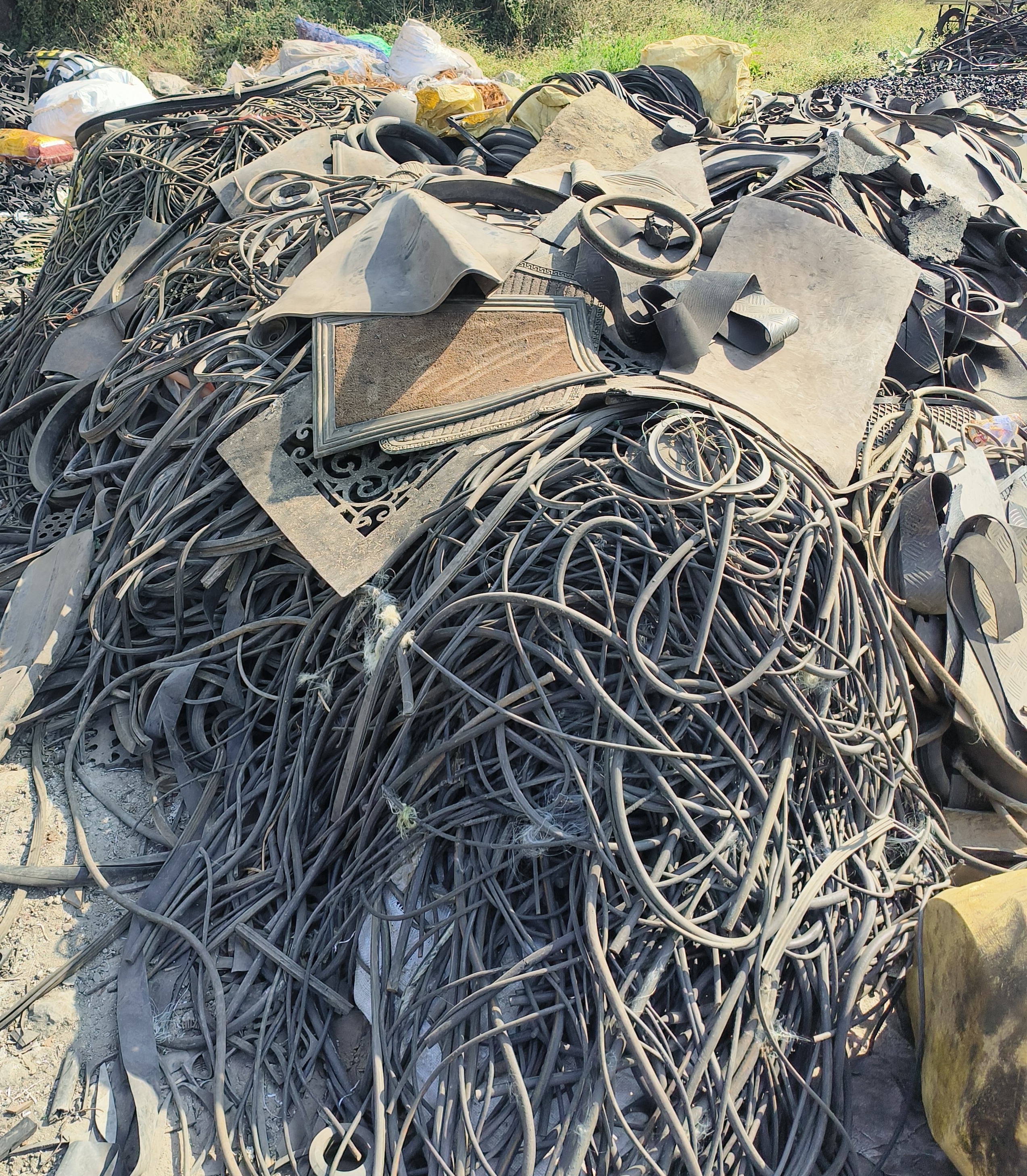 High-quality scrap rubber pieces ready for recycling, sourced from Ahmedabad